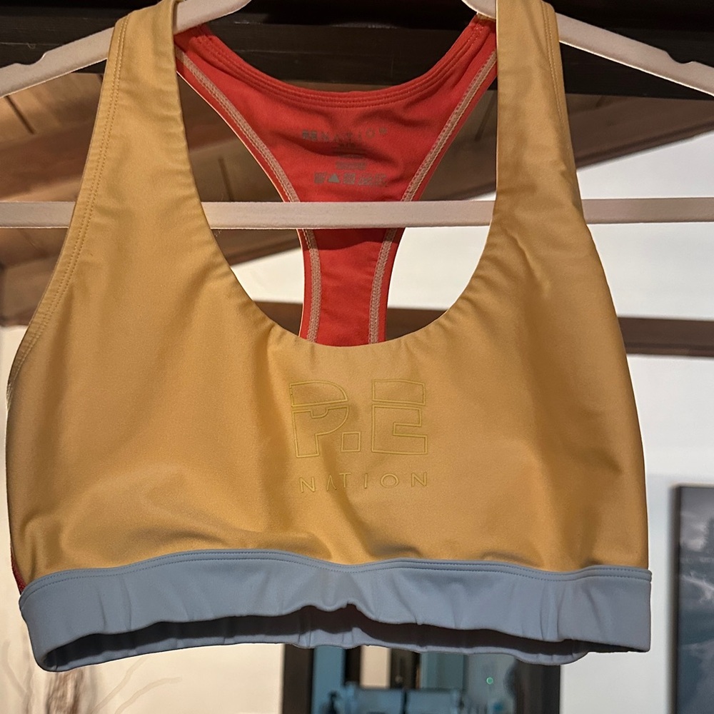P.E Nation Yellow and Blue Sports Bra